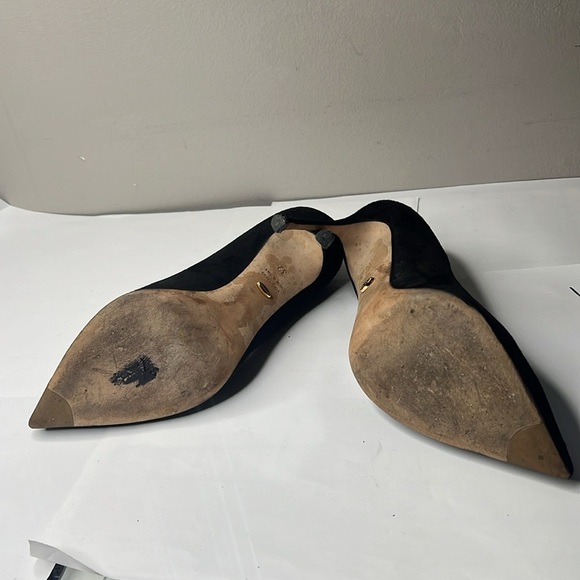 Sergio Rossi 39 / US 8.5 Black Suede Pointed Toe 4” Stiletto Heels Pumps - Picture 8 of 11